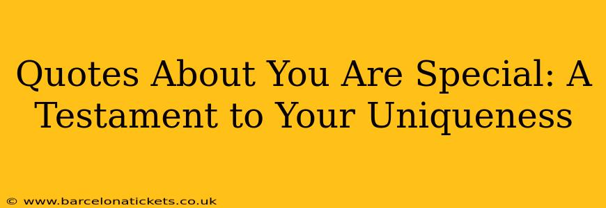 Quotes About You Are Special: A Testament to Your Uniqueness