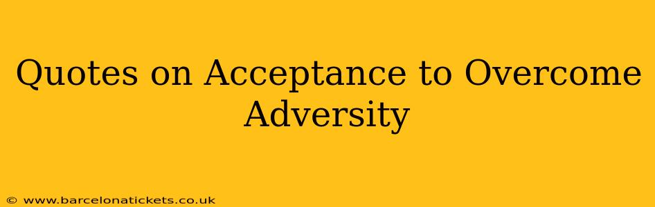 Quotes on Acceptance to Overcome Adversity