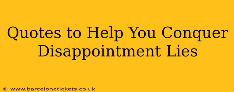Quotes to Help You Conquer Disappointment Lies