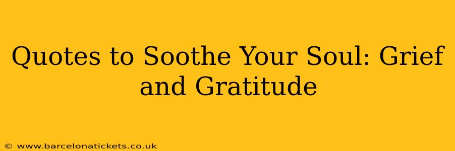 Quotes to Soothe Your Soul: Grief and Gratitude