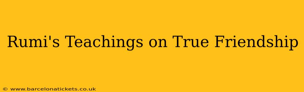 Rumi's Teachings on True Friendship