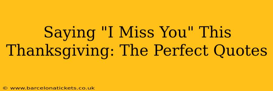 Saying "I Miss You" This Thanksgiving: The Perfect Quotes