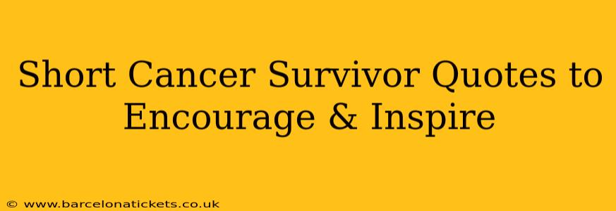 Short Cancer Survivor Quotes to Encourage & Inspire