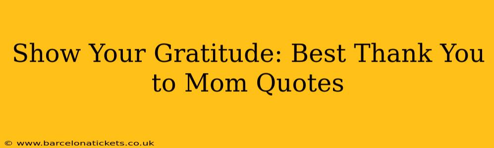 Show Your Gratitude: Best Thank You to Mom Quotes