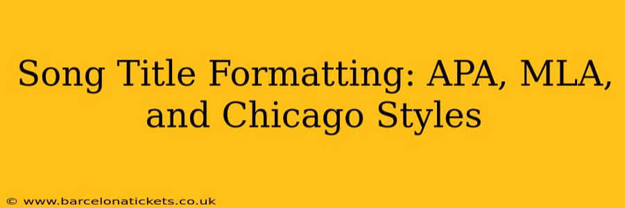 Song Title Formatting: APA, MLA, and Chicago Styles