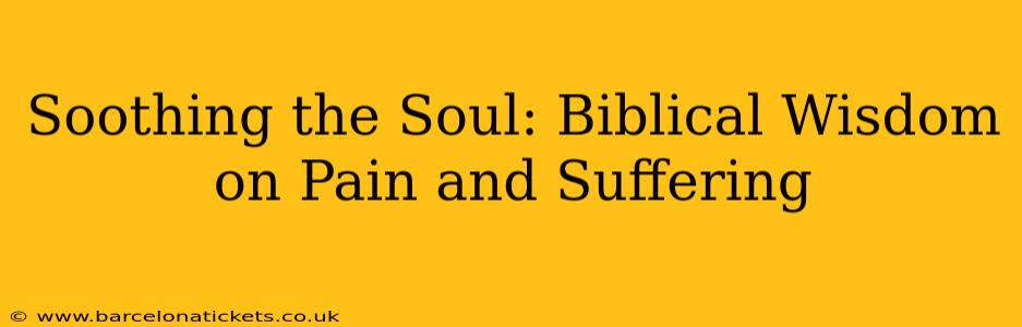 Soothing the Soul: Biblical Wisdom on Pain and Suffering