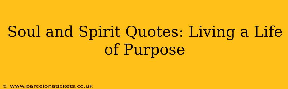 Soul and Spirit Quotes: Living a Life of Purpose