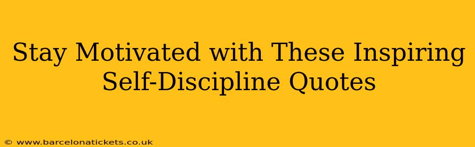 Stay Motivated with These Inspiring Self-Discipline Quotes