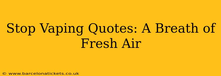 Stop Vaping Quotes: A Breath of Fresh Air