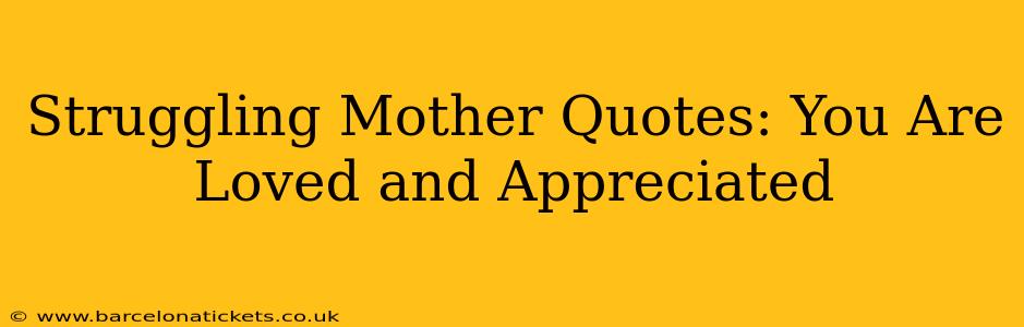 Struggling Mother Quotes: You Are Loved and Appreciated