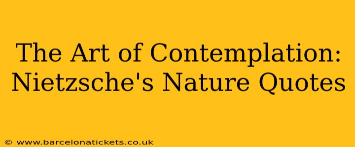 The Art of Contemplation: Nietzsche's Nature Quotes