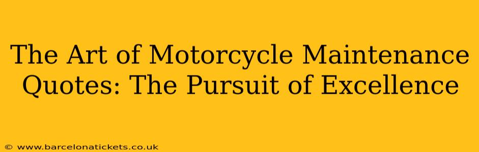 The Art of Motorcycle Maintenance Quotes: The Pursuit of Excellence