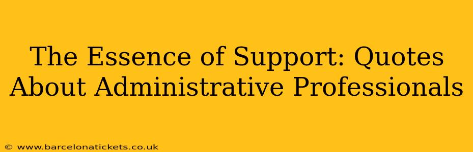 The Essence of Support: Quotes About Administrative Professionals