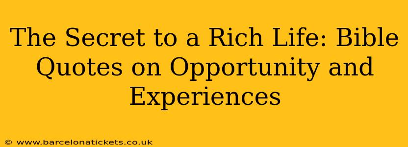 The Secret to a Rich Life: Bible Quotes on Opportunity and Experiences