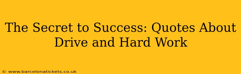 The Secret to Success: Quotes About Drive and Hard Work