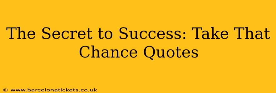The Secret to Success: Take That Chance Quotes