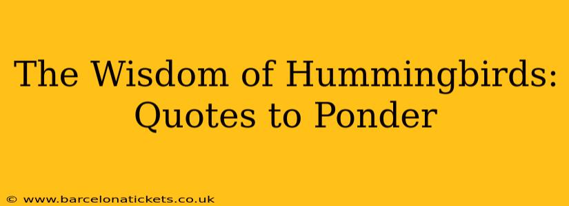 The Wisdom of Hummingbirds: Quotes to Ponder