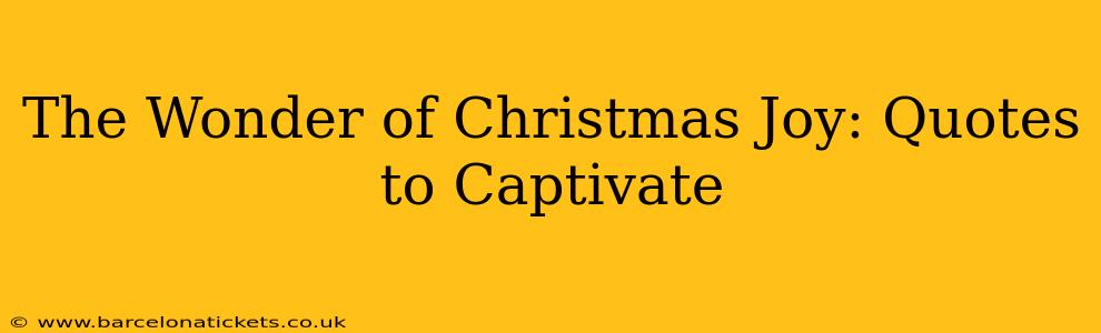 The Wonder of Christmas Joy: Quotes to Captivate