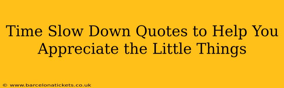 Time Slow Down Quotes to Help You Appreciate the Little Things