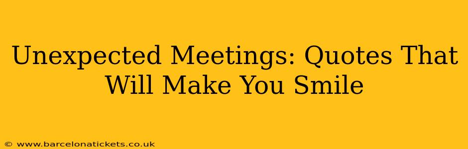 Unexpected Meetings: Quotes That Will Make You Smile