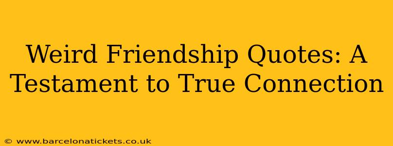 Weird Friendship Quotes: A Testament to True Connection