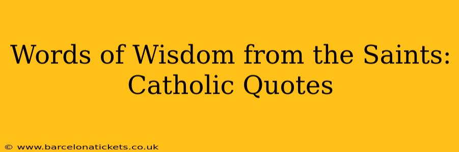 Words of Wisdom from the Saints: Catholic Quotes