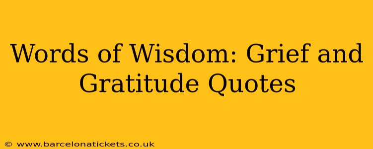 Words of Wisdom: Grief and Gratitude Quotes